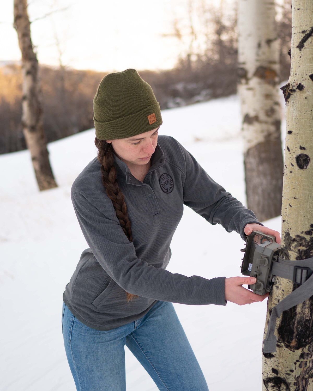 Women's Cascade Twill Fleece Pullover | Gunmetal