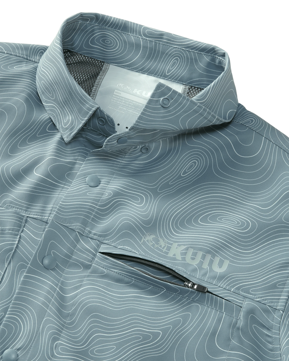 Mesa Vented SS Snap Shirt | Glacier Topo Print