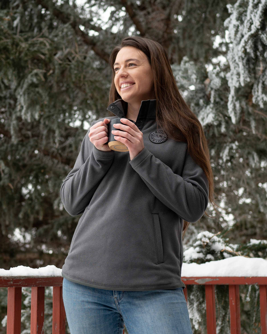 Women's Cascade Twill Fleece Pullover | Navy